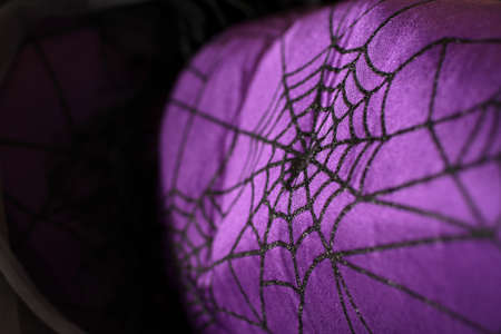 Close up view of a halloween witch hat, suitable for background and copyspaceの写真素材