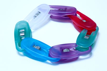 Paper clip hang in circleの写真素材