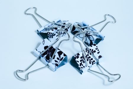 Flower's paper clip in squareの写真素材