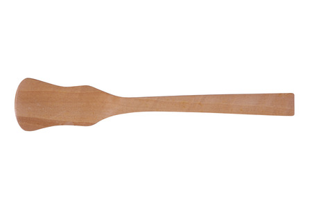 Wooden spatula isolated on white background.の写真素材