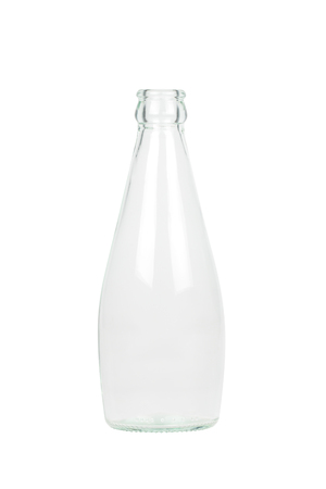 Empty colorless glass bottle isolated on white background.(With clipping path.)の写真素材