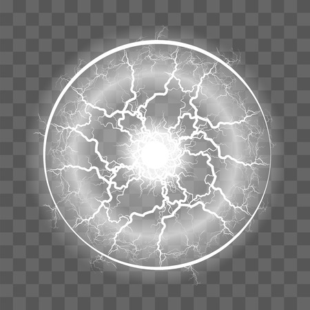 Vector illustration.Transparent light effect of electric ball lightning. 
Magic plasma ballのイラスト素材