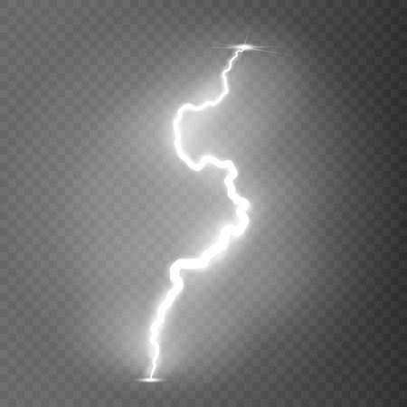 Vector illustration.Transparent light effect of electric lightning.The indomitable power of natural energyのイラスト素材