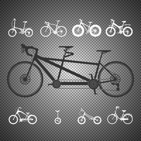 Set of bikes icons.Vector illustration on the transparent background.のイラスト素材