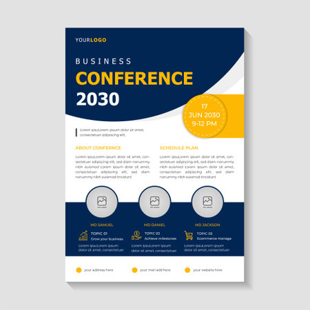 corporate business conference flyer template business conference, meeting flyer, flyer design, handout, flyer templateのイラスト素材