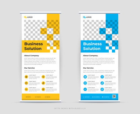 Business Roll Up Banner stand vector creative design. Sale banner standのイラスト素材