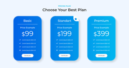 Pricing plans infographic presentation slide templateのイラスト素材