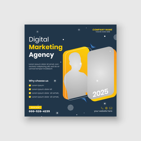 Digital business marketing agency social media post templateのイラスト素材