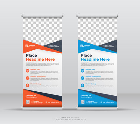 corporate and business colorful roll up banner designのイラスト素材