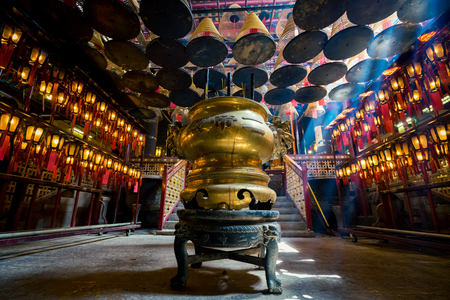 Man Mo Temple at Hong Kong .  It is popular temple in Hongkong .のeditorial素材