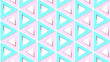 Abstract pattern geometry shape triangle pink pastel colorful cute background. 3D illustration....