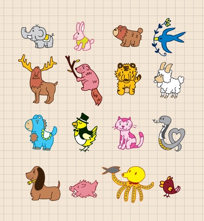 hand draw animalsのイラスト素材