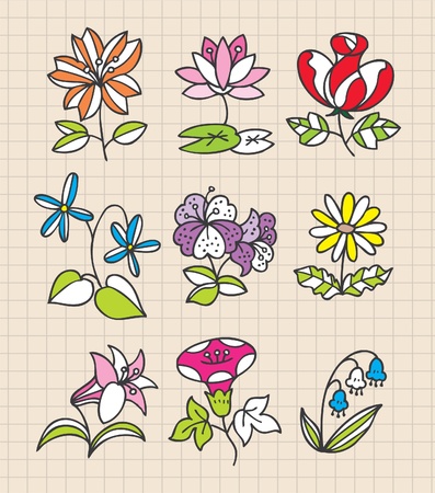 hand draw flowerのイラスト素材