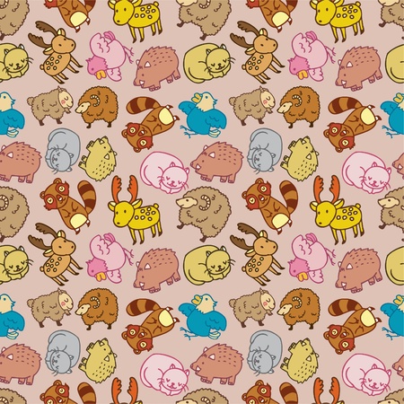 Seamless cartoon animal patternのイラスト素材