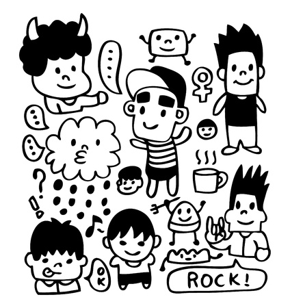 hand draw peopleのイラスト素材