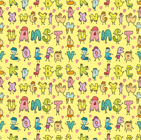 cute letters seamless patternのイラスト素材