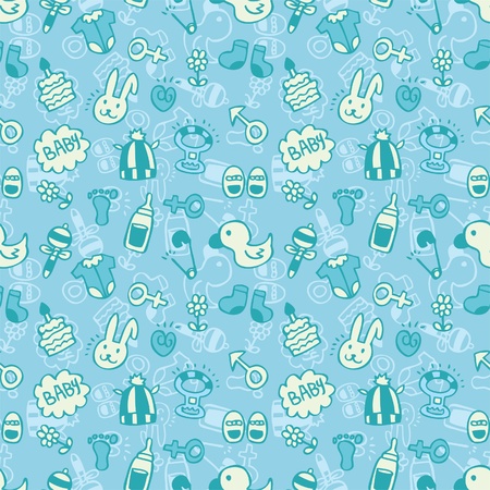 seamless baby patternのイラスト素材