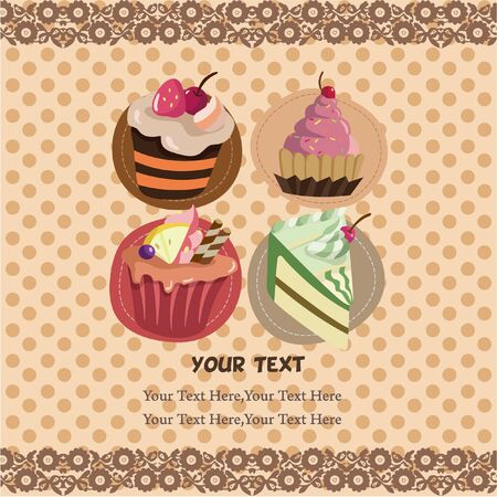 cake cardのイラスト素材