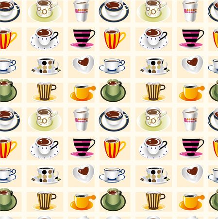 seamless coffee patternのイラスト素材