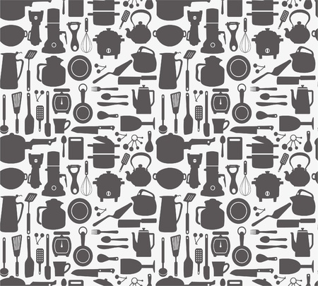 seamless kitchen patternのイラスト素材