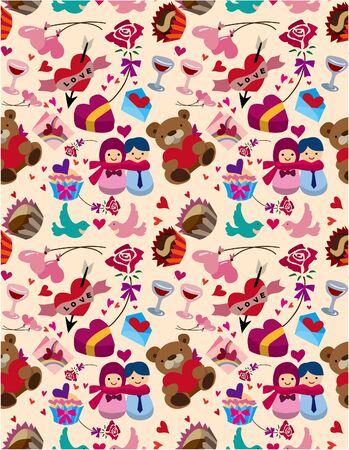 seamless Valentine's Day patternのイラスト素材