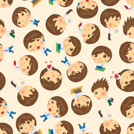 seamless people patternのイラスト素材