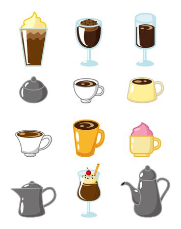 cartoon coffee iconのイラスト素材