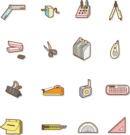 cute cartoon stationeryのイラスト素材