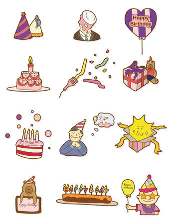 Stock Illustration: cartoon birthday iconのイラスト素材