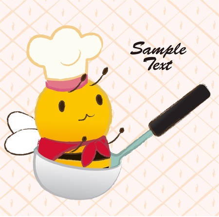 bee baby in spoonのイラスト素材