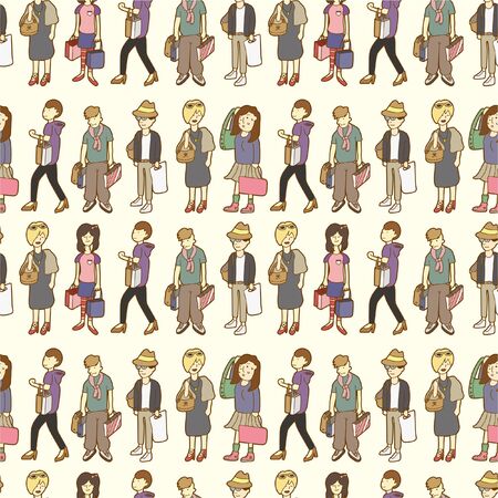 seamless shopping patternのイラスト素材