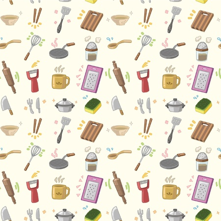 seamless Kitchen patternのイラスト素材