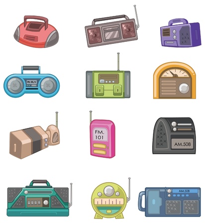 cartoon radio iconのイラスト素材