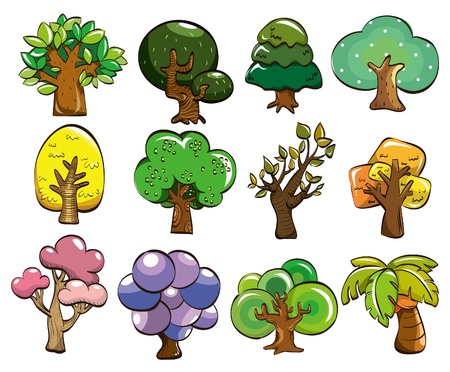 cartoon tree iconのイラスト素材