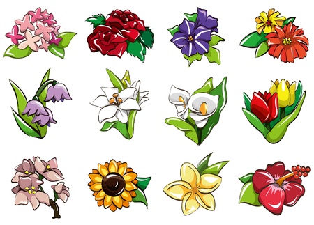 cartoon flower iconのイラスト素材