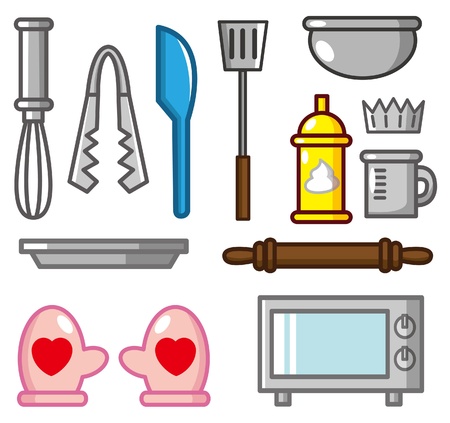 cartoon baking tool iconのイラスト素材