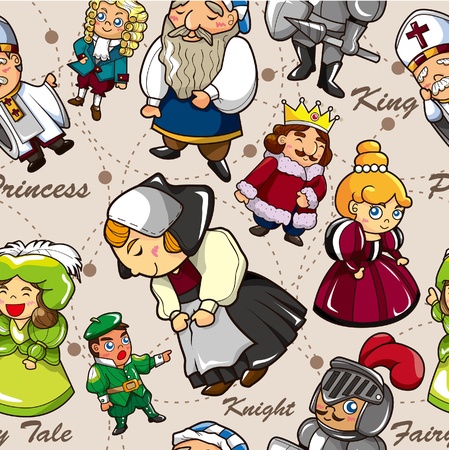 seamless medieval people patternのイラスト素材