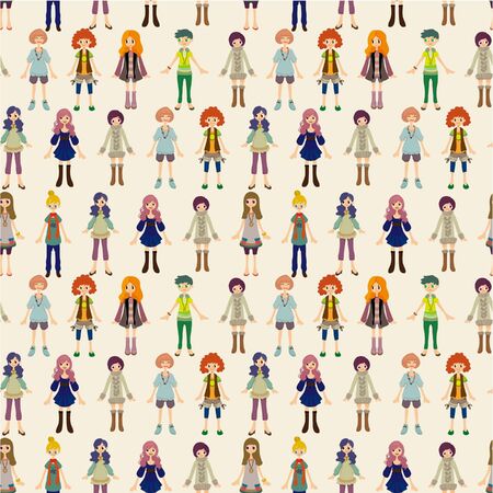 seamless lady pattern のイラスト素材