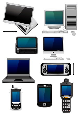 cartoon computer iconのイラスト素材