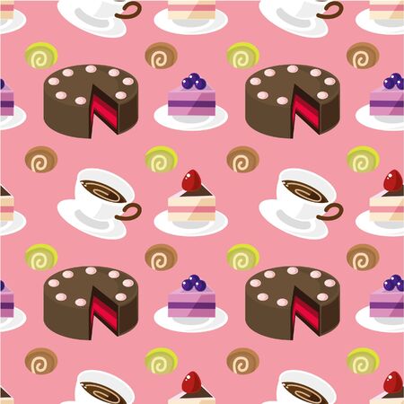 seamless cake patternのイラスト素材