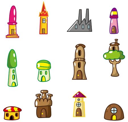 cartoon house iconのイラスト素材