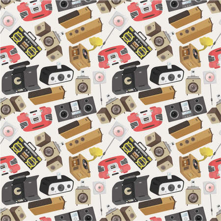 seamless radio patternのイラスト素材