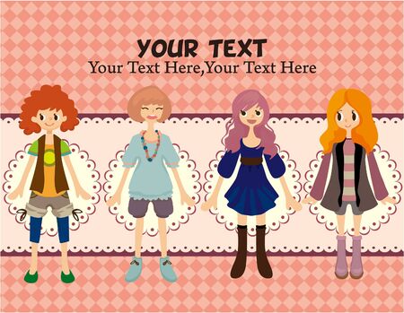 young lady cardのイラスト素材