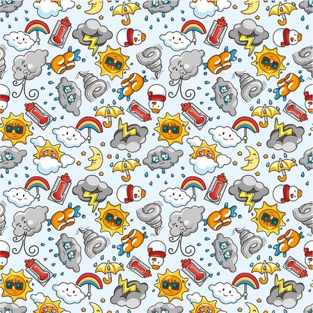 seamless weather patternのイラスト素材