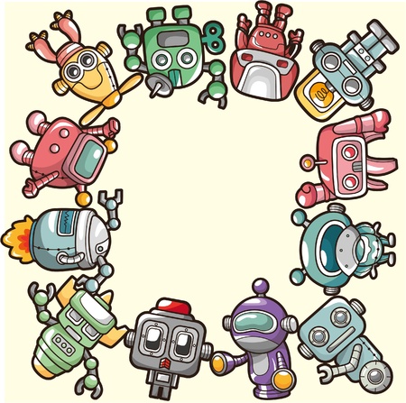 cartoon robot cardのイラスト素材