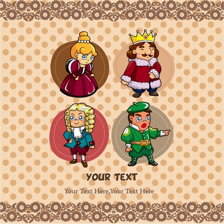 medieval people card のイラスト素材