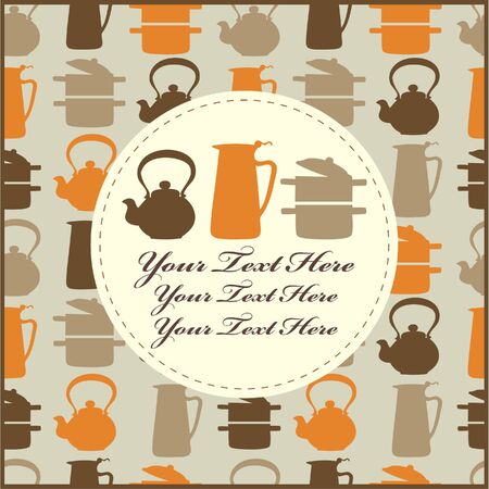 cartoon kitchen card のイラスト素材