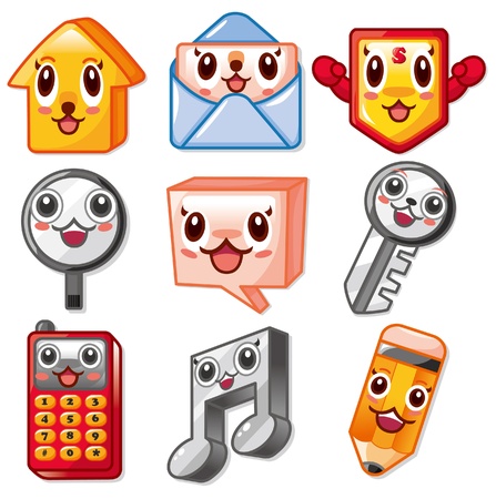 cartoon cute web iconのイラスト素材