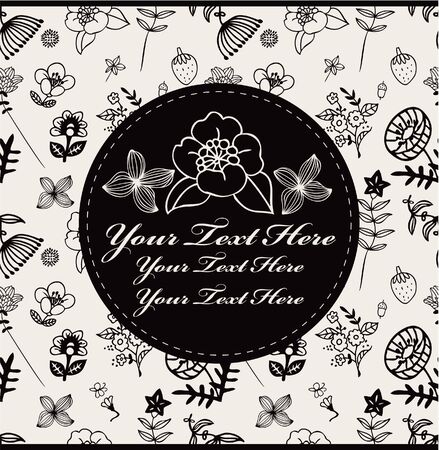 cartoon flower cardのイラスト素材