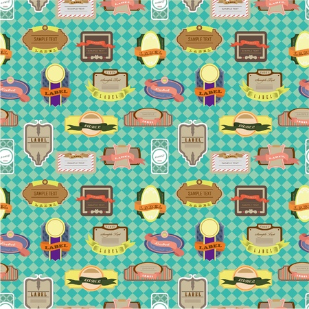 seamless label pattern のイラスト素材